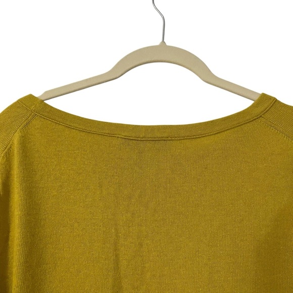 LOFT Mustard Yellow Knit Sweater Size Large Long Sleeves Wool Blend - Picture 6 of 8